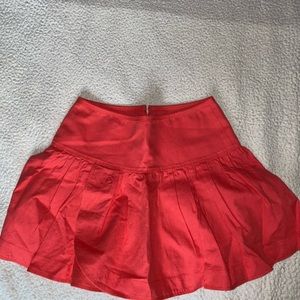 J. Crew Bright Coral Ruffle Skirt (size 8)